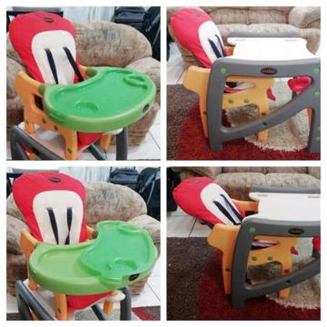 Chelino 3-in-1 feeding chair converts into table and chair