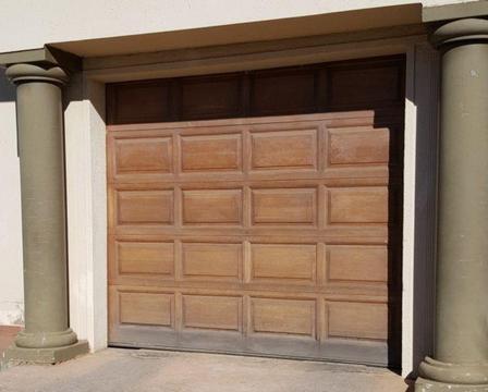 2 Single Wooden Sectional Garage Doors & Motors