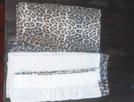 Two animal print curtains lined