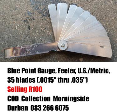Blue Point Gauge, Feeler, U.S./Metric, 35 blades (.0015