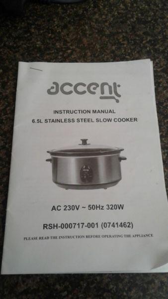 6 . 5L STAINLESS STEEL SLOW COOKER ( UNWANTED GIFT )