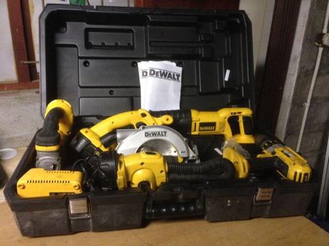 5 piece Dewalt power tools