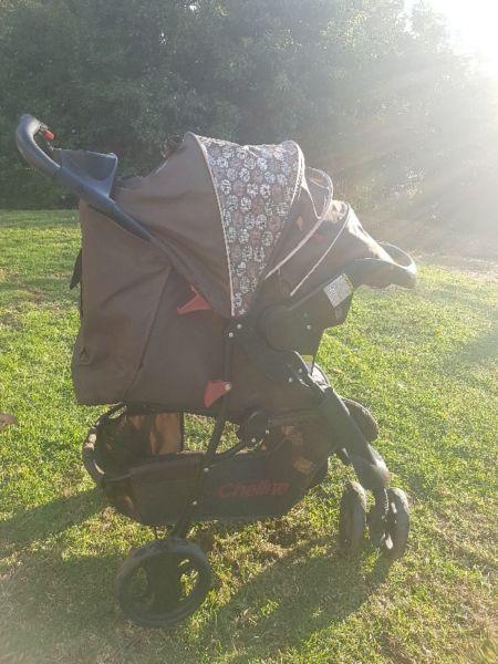 Chelino Coyote Travel System Brown Circles with base for car seat (Second Hand)