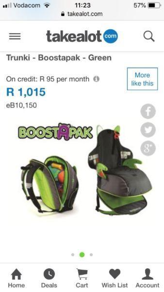 Trunki booster seat and backpack