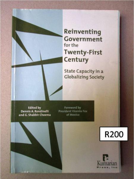 Textbook for sale: Reinventing government for the 21st century by Rondinelli & Cheema
