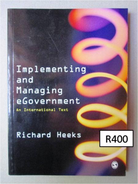 Textbook for sale: Implementing and managing eGovernment by R. Heeks