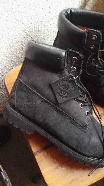 Black Timberlands boots