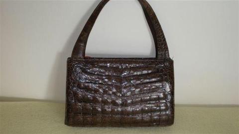 Frasers tan/light brown crocodile handbag (Ad no 17)