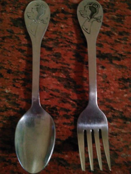 original vintage tommy tippee spoon and fork