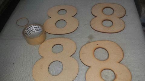 set of 8 wooden EIGHTS set of 6 available perfect for parties or decoration VGC