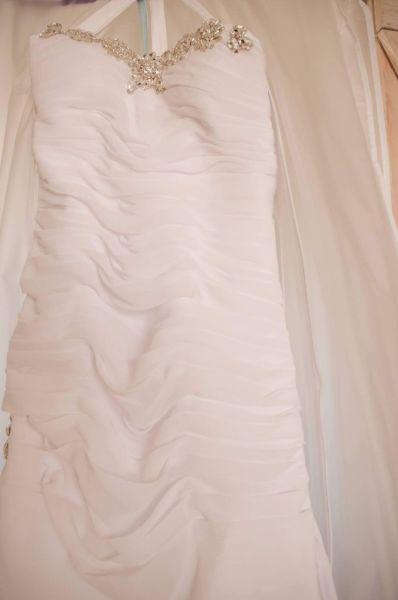 Sheath chiffon wedding dress for sale