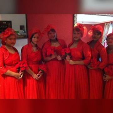 Red bridesmaid dresses to hire