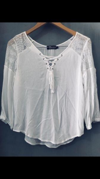 White summer top blouse women