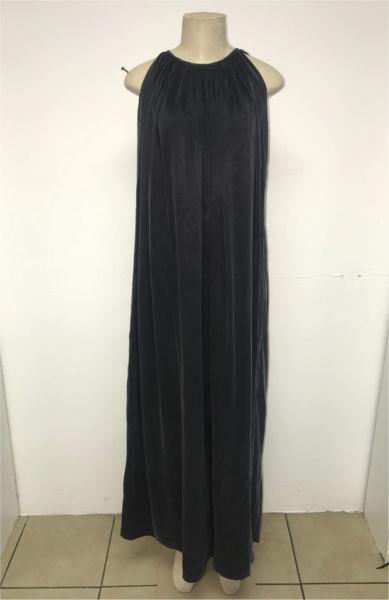 Dress- charcoal silk