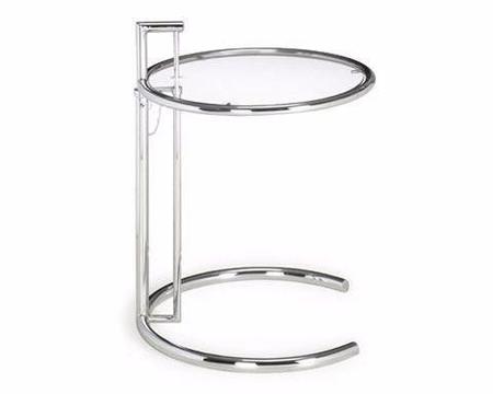 Eileen Gray side table. Replica Modern Classic. Chrome