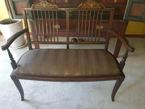 Inlaid bench and chair