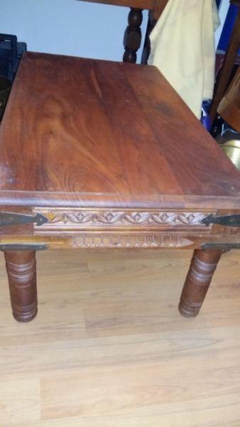 Jali solid wood carved indian coffee table