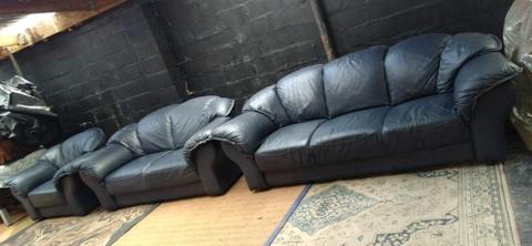 3 piece genuine leather lounge suite