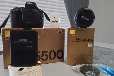 I have a Nikon D5500 with lens and extra battery for sale
