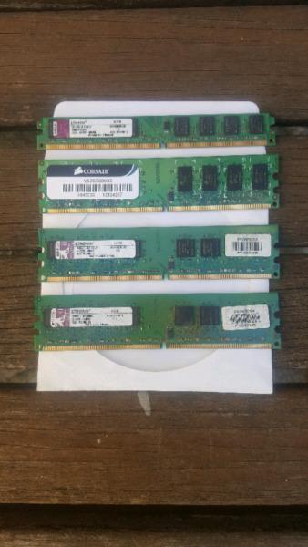 DDR2 Desktop Ram 1gb + 2gb Modules