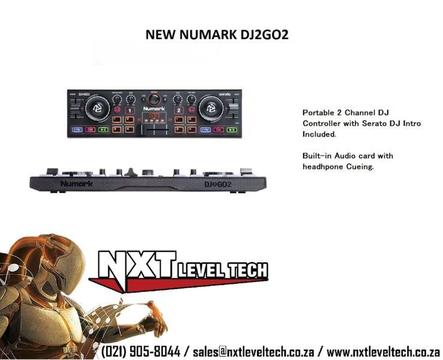 NEW NUMARK DJ2GO2, Portable 2 Channel DJ Controller with Serato DJ Intro