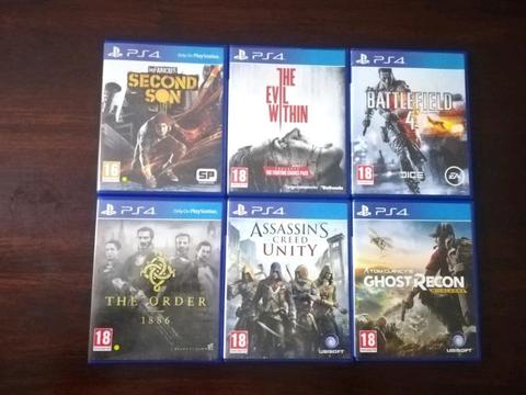 PS4 6 x games R300 - R1800