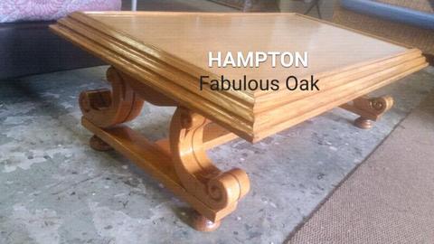 ✔ HAMPTON Carved Oak Coffee Table