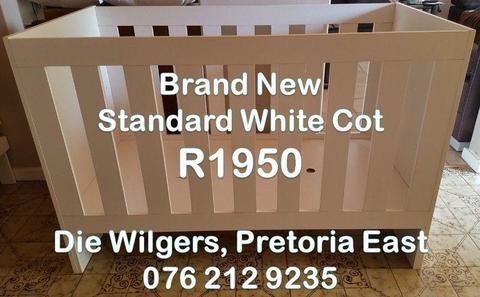 Brand New Standard White Cot
