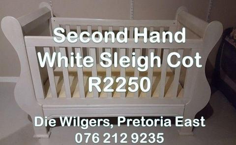 Second Hand White Sleigh Cot