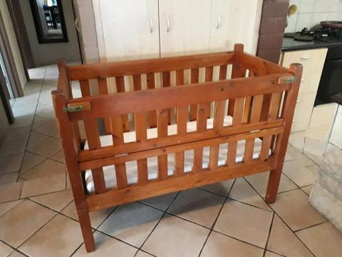 Wooden Cot with Snuggletime Mattress