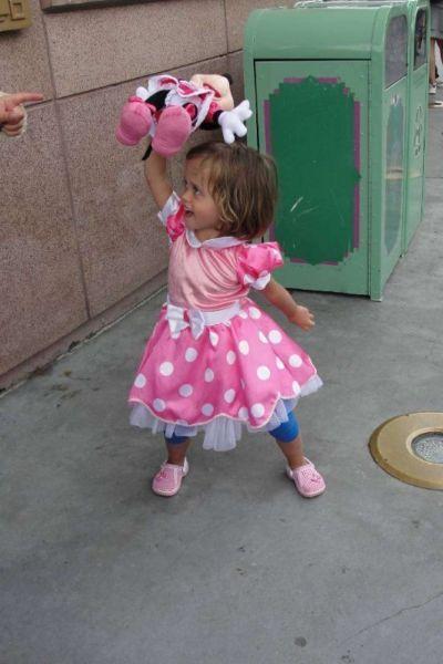Original Minnie Mouse pink polka dot dress from Disneyworld Paris