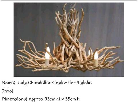 4 globe twigs chandelier