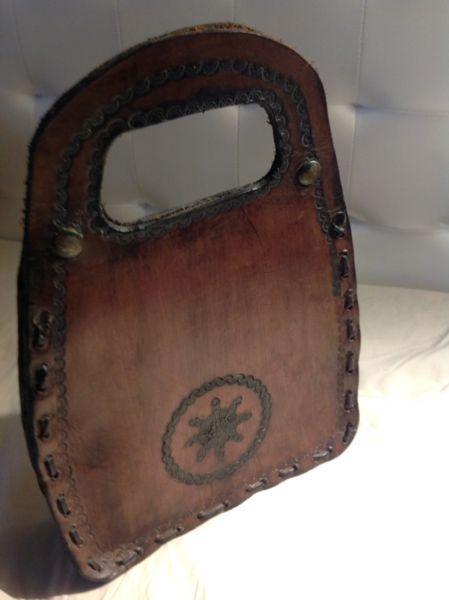 Vintage handmade leather handbag