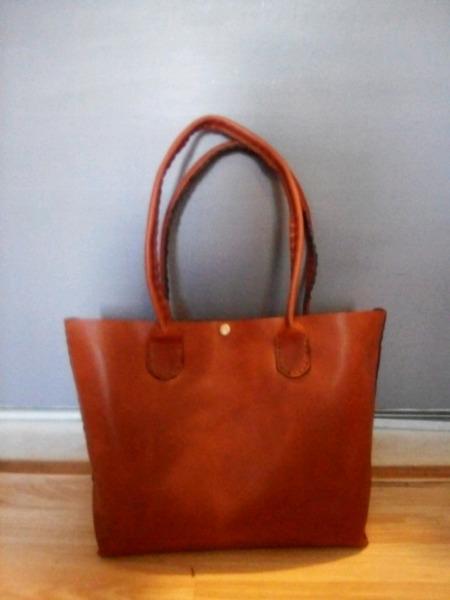 Hand made genuine leather tote bag