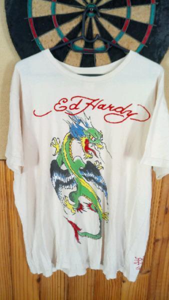 Rare Men's Ed Hardy Dragon T Shirt Large