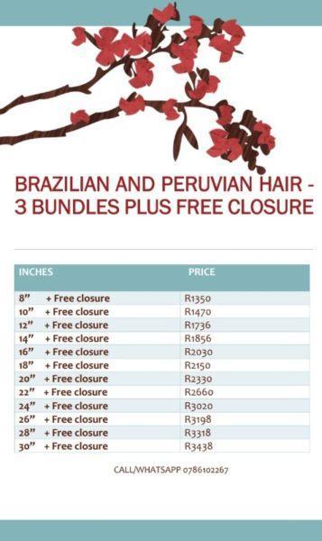 Brazilian and Peruvian Hair Special