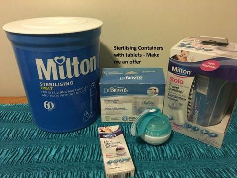 Milton sterilizing containers and tablets