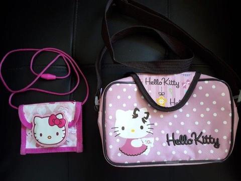 HELLO KITTY BRANDED SLING BAG AND SLING WALLET - in like new condition