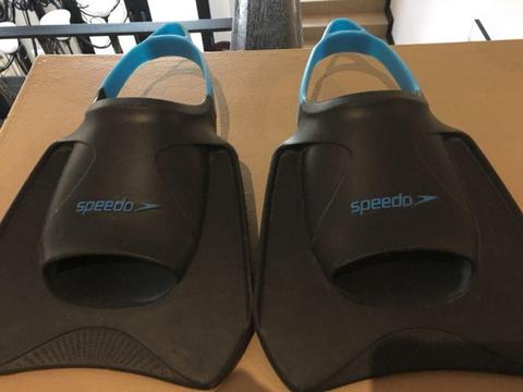 Swimming flippers and goggles