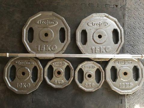 60Kg Trojan weights and bar