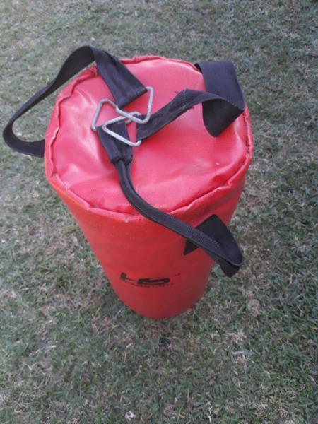 Headstart 650 mm 14kg boxing bag with bracket and kick boots R300. Gloves R200. Headgear R200