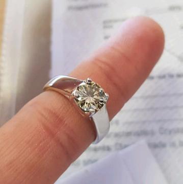 Stunning 1ct Fancy Diamond Solitaire Ring