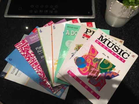 PIANO MUSIC BOOKS and DRUM KIT MUSIC BOOKS - IN EXCELLENT CONDITION