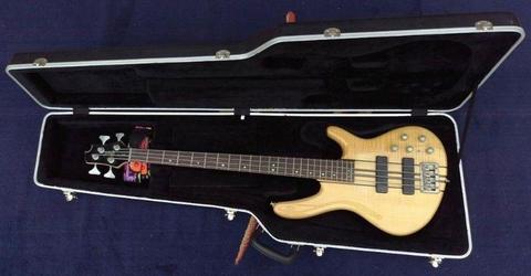 Cort A4 thru neck solid body 4 string bass with pre-amp