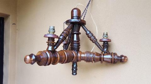 Beautiful old wooden chandelier