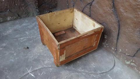 Old square wooden box