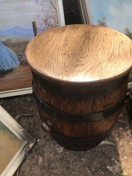 Antique oak drum tables @heyjudes each