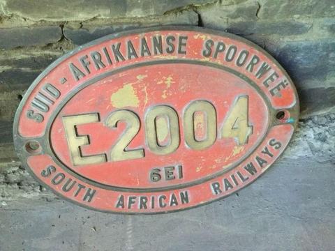 E2004 South african Railway sign rare old find