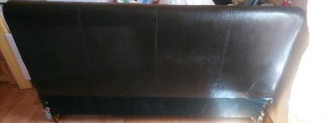 Dark brown leather headboard
