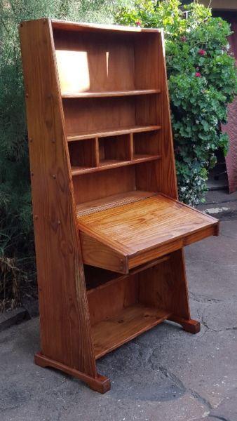 Awesome large pine desk and bookrack
